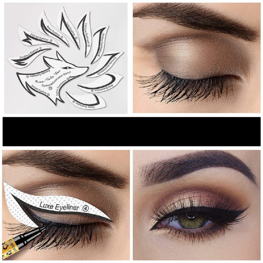 S.A.V.I 12 Styles 2 Sheets Eyeline Eyeshadow Stencil Everyday Classic Dramatic Eyeline