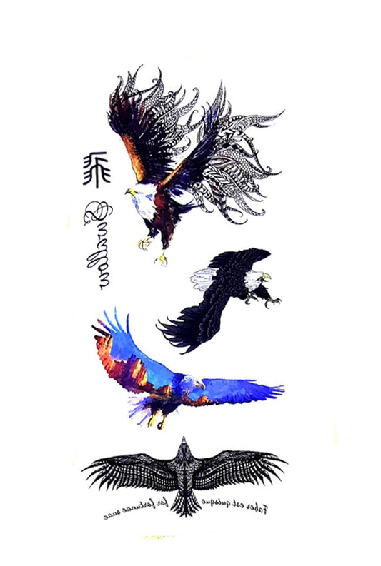 S.A.V.I 3D Temporary Tattoo Cool Eagle Design Size 19x9CM - 1PC.