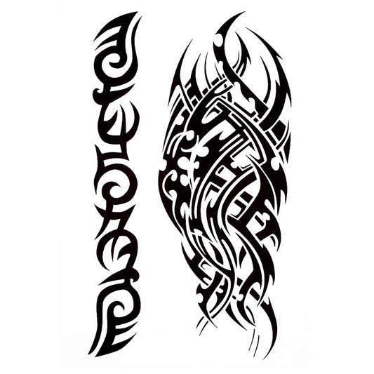 S.A.V.I 3D Temporary Tattoo Waterproof Sticker Beautiful Black Big Tribal Totem