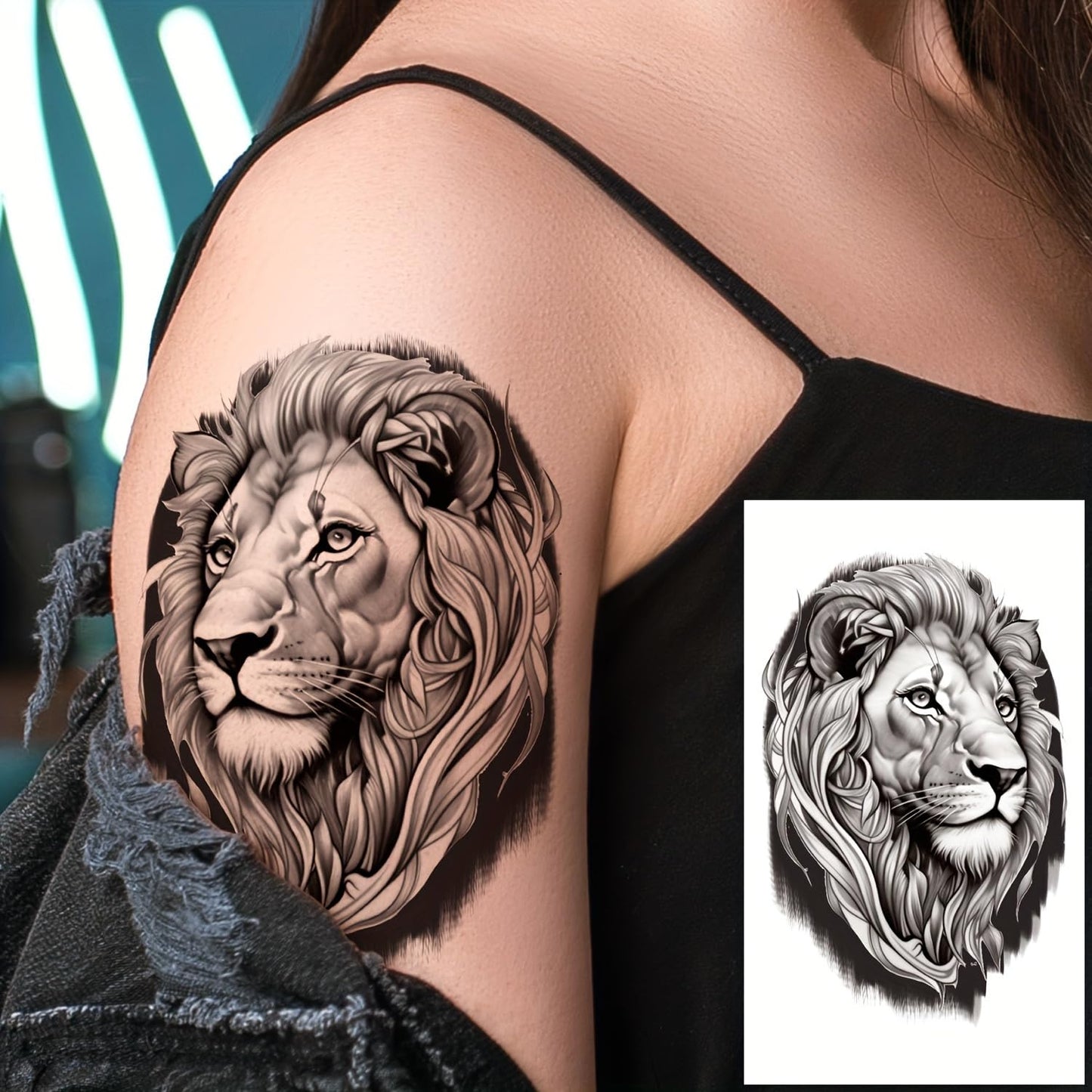 S.A.V.I 30 Pcs Black Temporary Tattoo Stickers for Men & Women – Waterproof, Safe, Non-Toxic Body Art, Realistic Animal & Skull Designs, 9.7x5.7 cm, Long Lasting Arm/Chest/Back Tattoos (10)