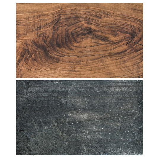 SAVIAURA 2-in-1 Double-Sided Waterproof Tabletop Photography Backdrop | 3D Flat Lay Design | 1 Sheet (#32- Brown & Grey Wood Surface Pattern)
