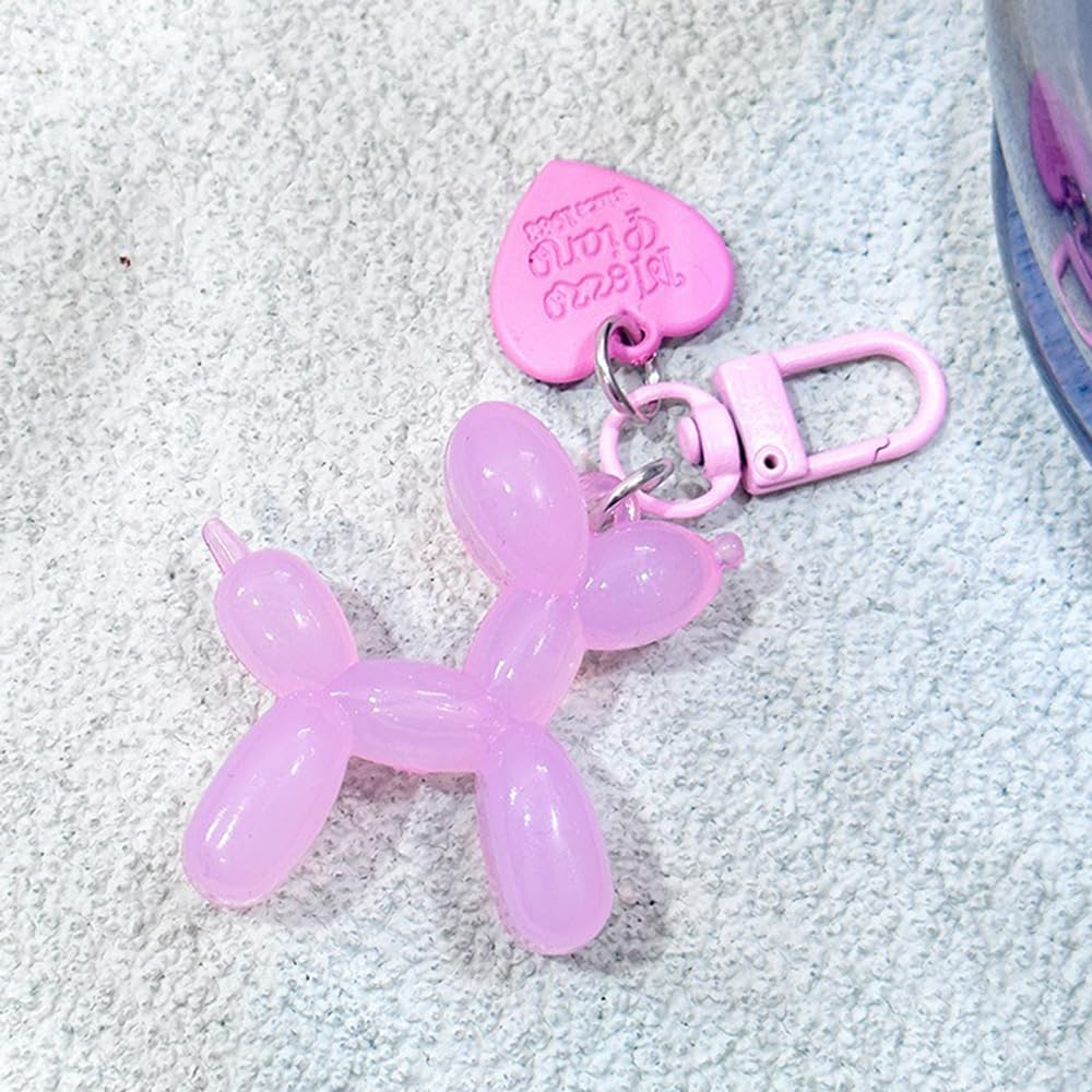 S.A.V.I Resin Pink Balloon Dog Keychain | Cute 3D Animal Charm for Bags & Keys | Durable 49mm Mini Accessory | Stylish Lightweight Key Ring for Men, Women & Kids (Pink)