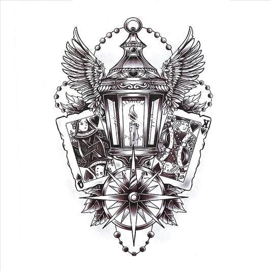 S.A.V.I 3D Temporary Tattoo Waterproof Sticker Beautiful Black Big Winged Man Popular New Designs Size - 21x15cm (531)