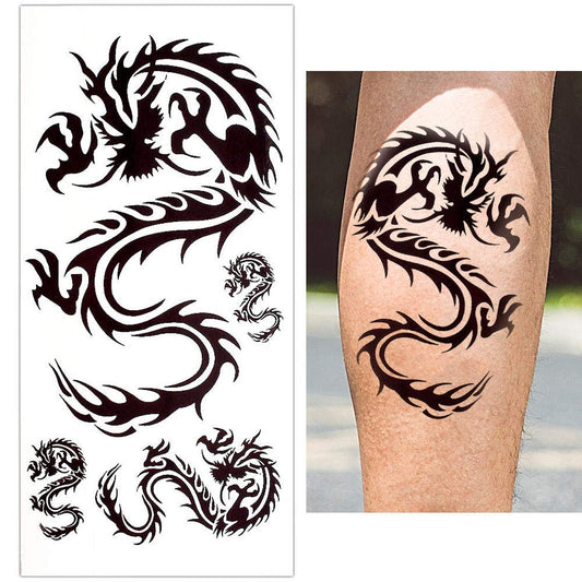 S.A.V.I 3D Temporary Tattoo Sticker Beautiful Black Colour Tribal Totem Cross Heart Popular Design Size 19x9 Cm - 1pc. (179-2)