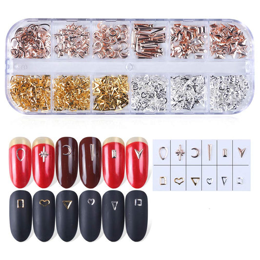 S.A.V.I 1PC. Nail Art Metal Alloy Rose Gold Silver Color Decorations Palette DIY Nail Art Jewelry For Manicure