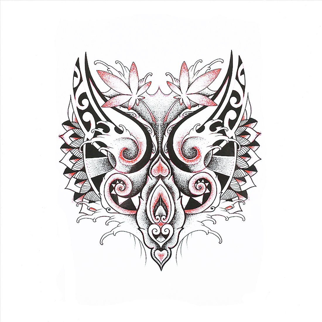S.A.V.I 3D Temporary Tattoo Waterproof Sticker Beautiful Black Big Tribal Totem Designs Size - 21x15cm