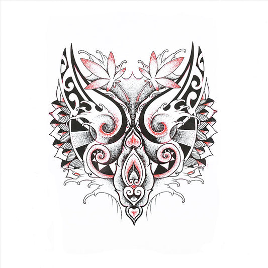 S.A.V.I 3D Temporary Tattoo Waterproof Sticker Beautiful Black Big Tribal Totem Designs Size - 21x15cm