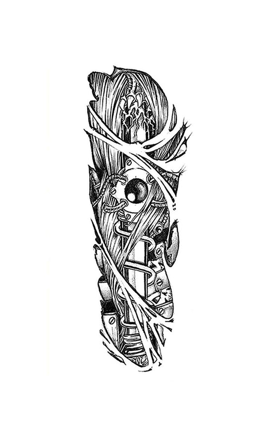 S.A.V.I 3D Temporary Tattoo For Girls Men Women Full Arm Hand Big Sticker Size 48x17CM
