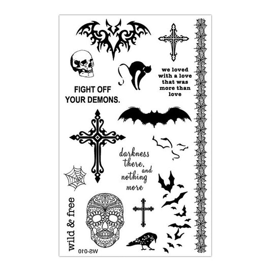 S.A.V.I Temporary Tattoo For Girls Men Women 3D Skull Sticker Size 19x12CM - 1PC.