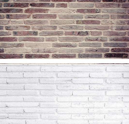 SAVIAURA 1 Sheet 2 in 1 Photography Backdrop 3D Flat Lay Tabletop Double-Sided 34x21 Photo Background PVC Wrinkle-Free for Small Products Food, Cosmetics Shoot (#4- Brick Wall Pattern)