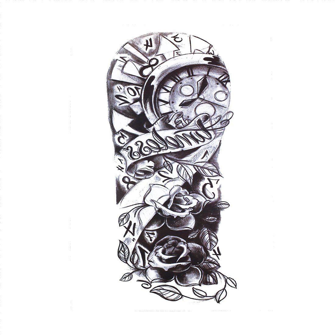 S.A.V.I 3D Temporary Tattoo Waterproof Sticker Black Big Tribal Totem Hand Arm Designs Size - 21x15cm