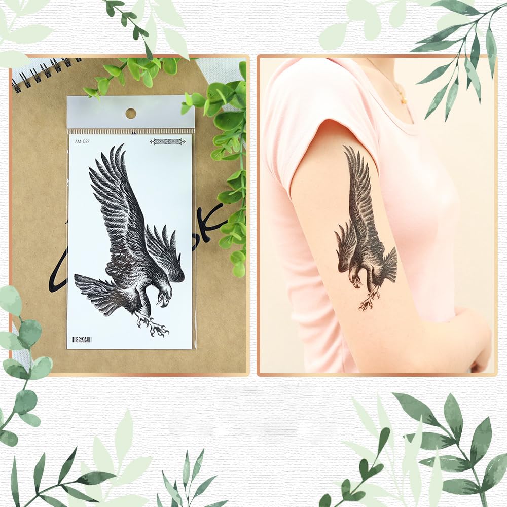 S.A.V.I 3 Pcs Temporary Tattoo Set for Women & Girls – Waterproof & Long Lasting – Safe Non-Toxic Body Art – Floral, Feather, Dreamcatcher, Snake, Butterfly Designs – 16x9cm Half Arm Size (09)