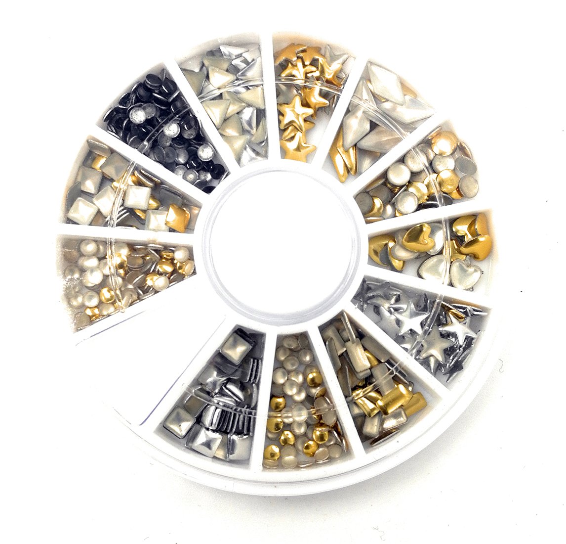 S.A.V.I 1 PC. DIY 3D Nail Art Manicure Decoration Wheel Acrylic Crystal Glitter Rhinestones - 12 Styles