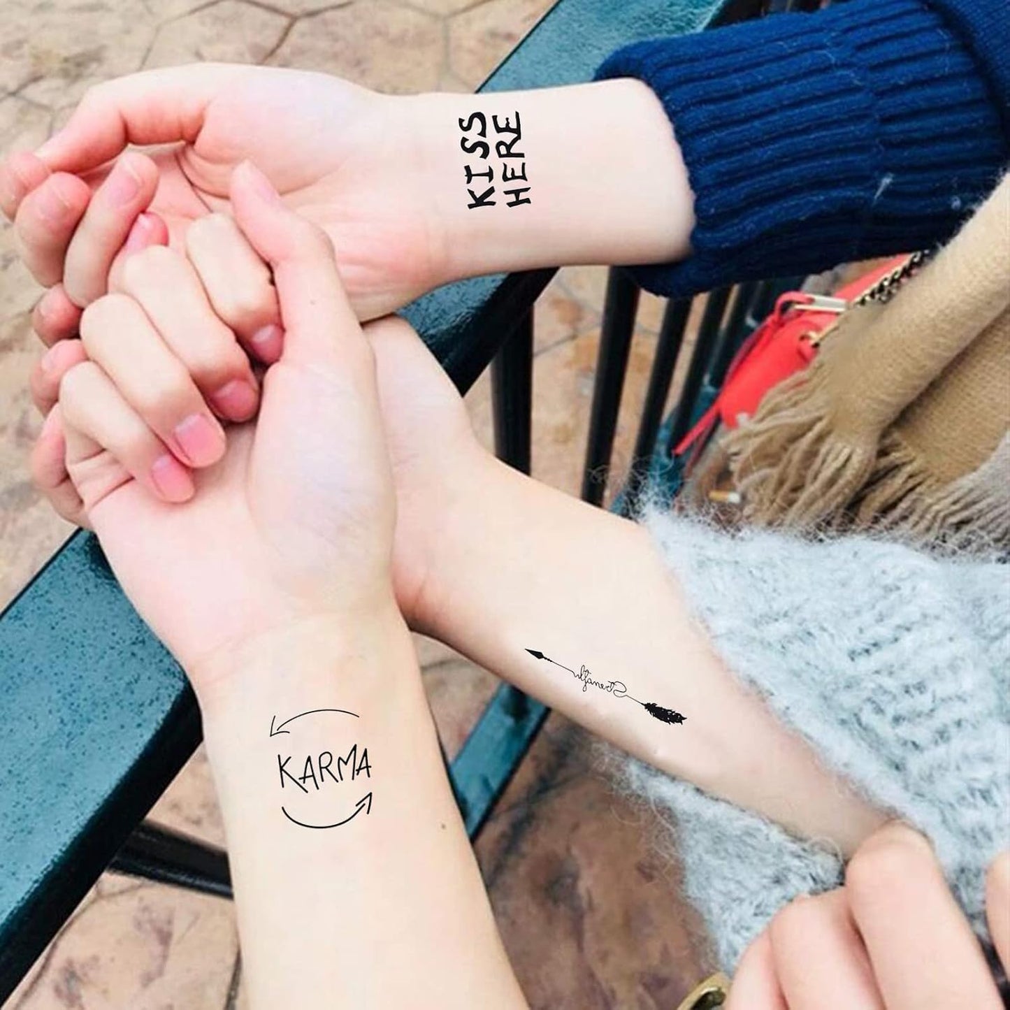 S.A.V.I 30 Pcs Black Temporary Tattoos for Women & Men – Safe, Non-Toxic, Waterproof Body Art Stickers | Minimalist Quote & Word Designs | 9.7x5.7 cm Sheet | Long-Lasting, Easy to Apply (13)
