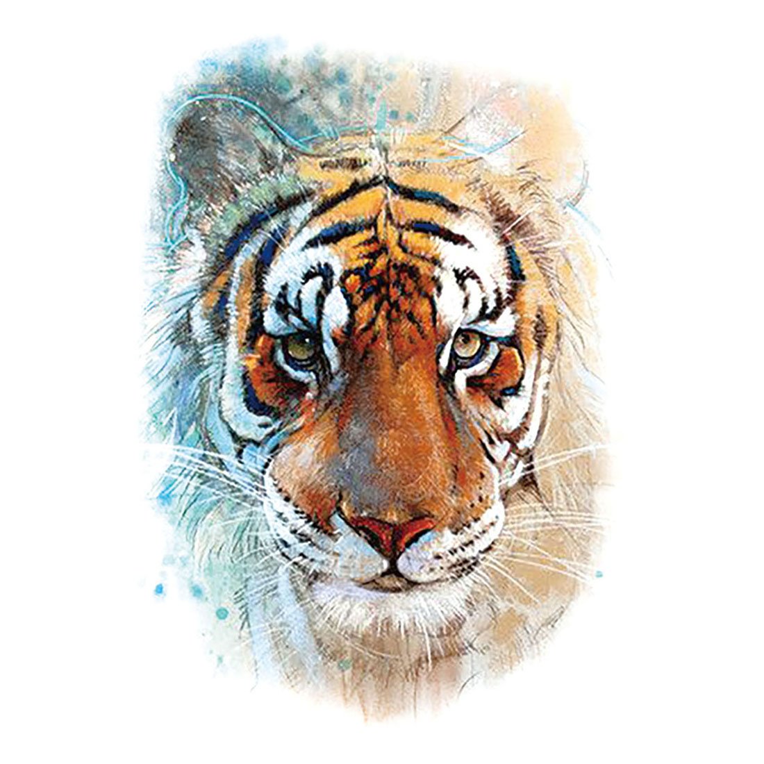 S.A.V.I 3D Temporary Tattoo Waterproof Sticker Beautiful Colorful Big Tiger Face Designs Size - 21x15cm