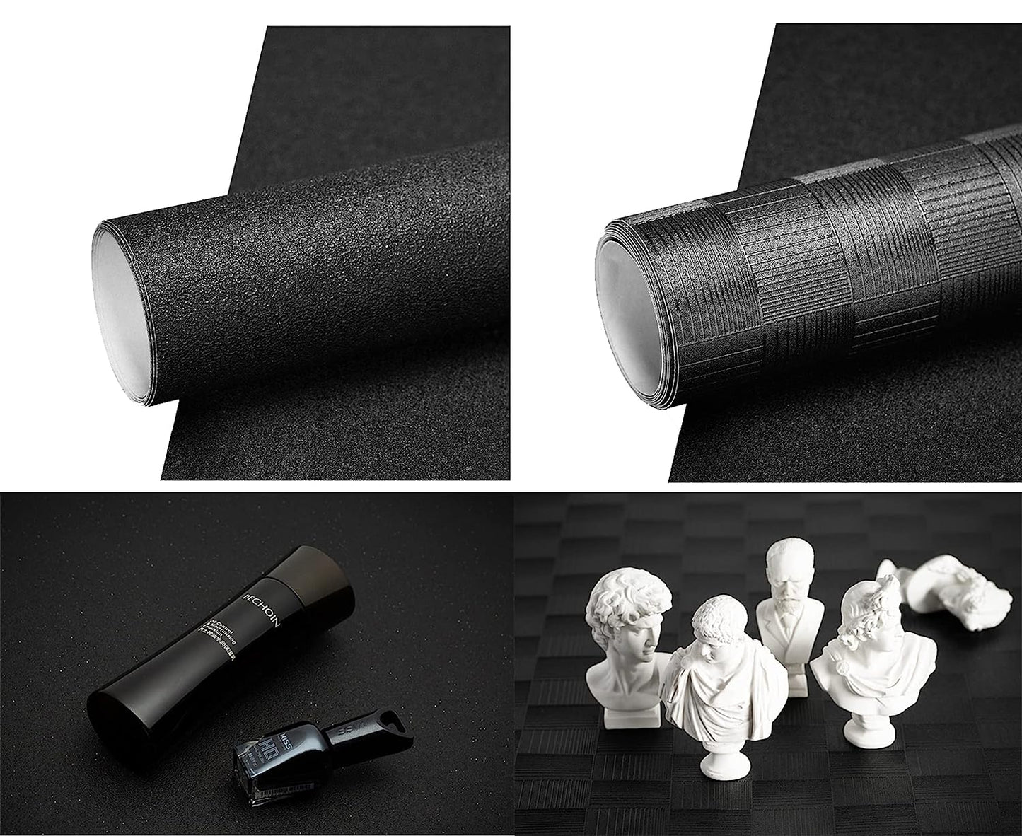 SAVIAURA 2PCS. Photography Backdrop Frosted Tabletop Photo Studio Background PVC Coated Soft Paper Non-Reflective Texture Rough for Small Products Shoot, 50x50 CM