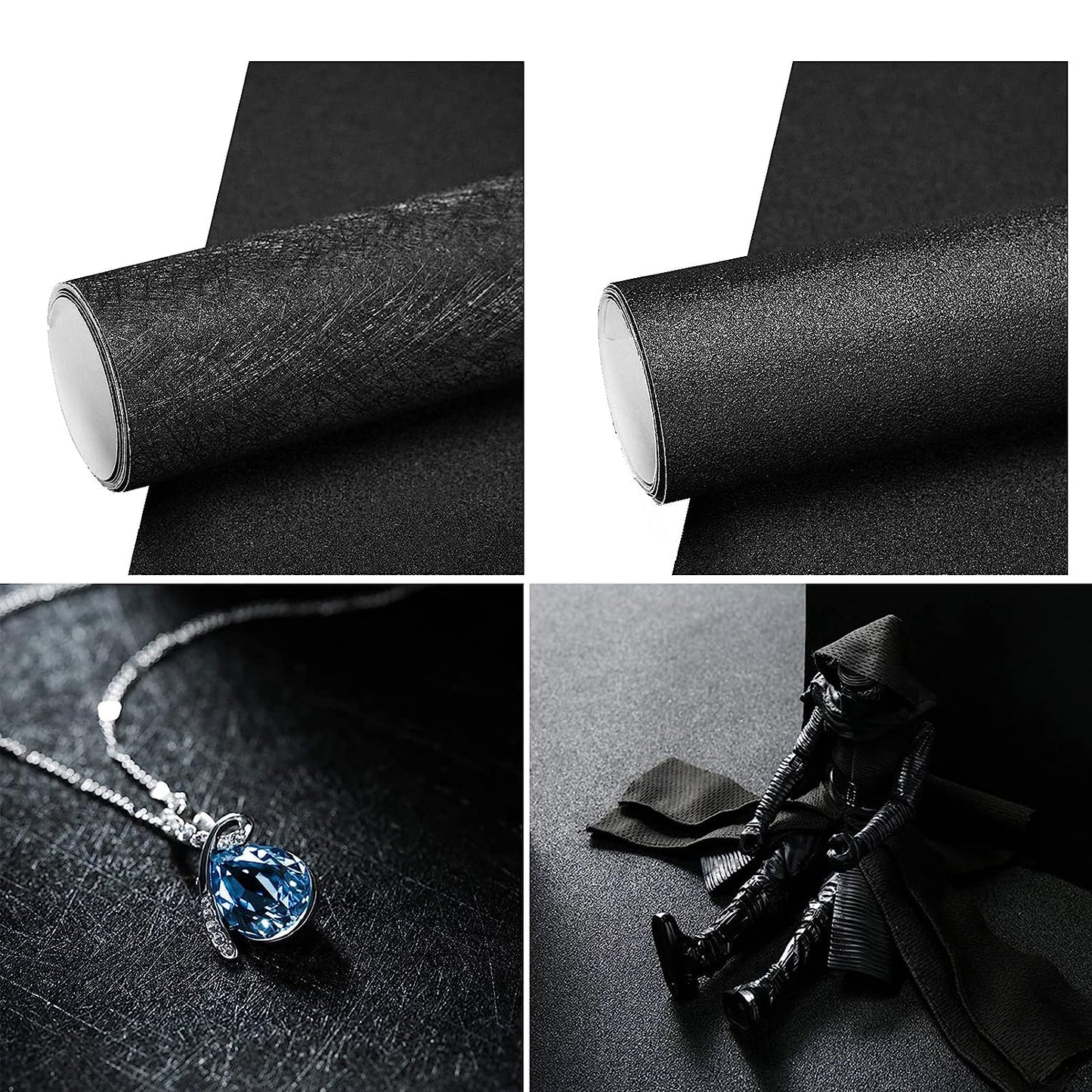 SAVIAURA 2PCS. Photography Backdrop Frosted Tabletop Photo Studio Background PVC Coated Soft Paper Non-Reflective Rough Texture for Small Products Shoot, 50x50 CM