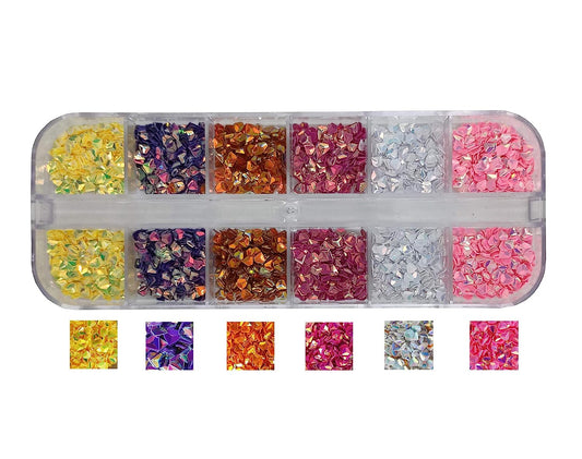 S.A.V.I 1PC. 6 Colors Triangle Shaped Diamonds Nail Art Palette For Manicure
