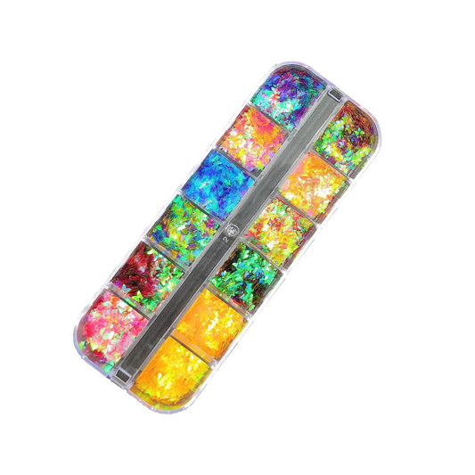 S.A.V.I 1PC. 12 Colors Nail Art Decorations Butterfly Sequins Palette DIY