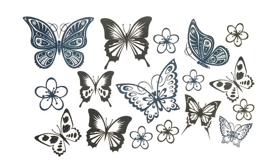 S.A.V.I 3D Temporary Tattoo Small Butterfly Design Size 10.5x6CM - 1PC.