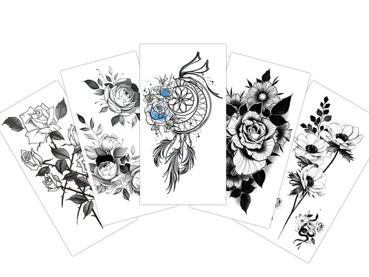 S.A.V.I 5pcs. Temporary Tattoo Stickers Combo Size 10.5x6cm