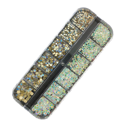 S.A.V.I 1PC. Nail Art Decorations Mix Sizes Flatback Rhinestones Palette DIY