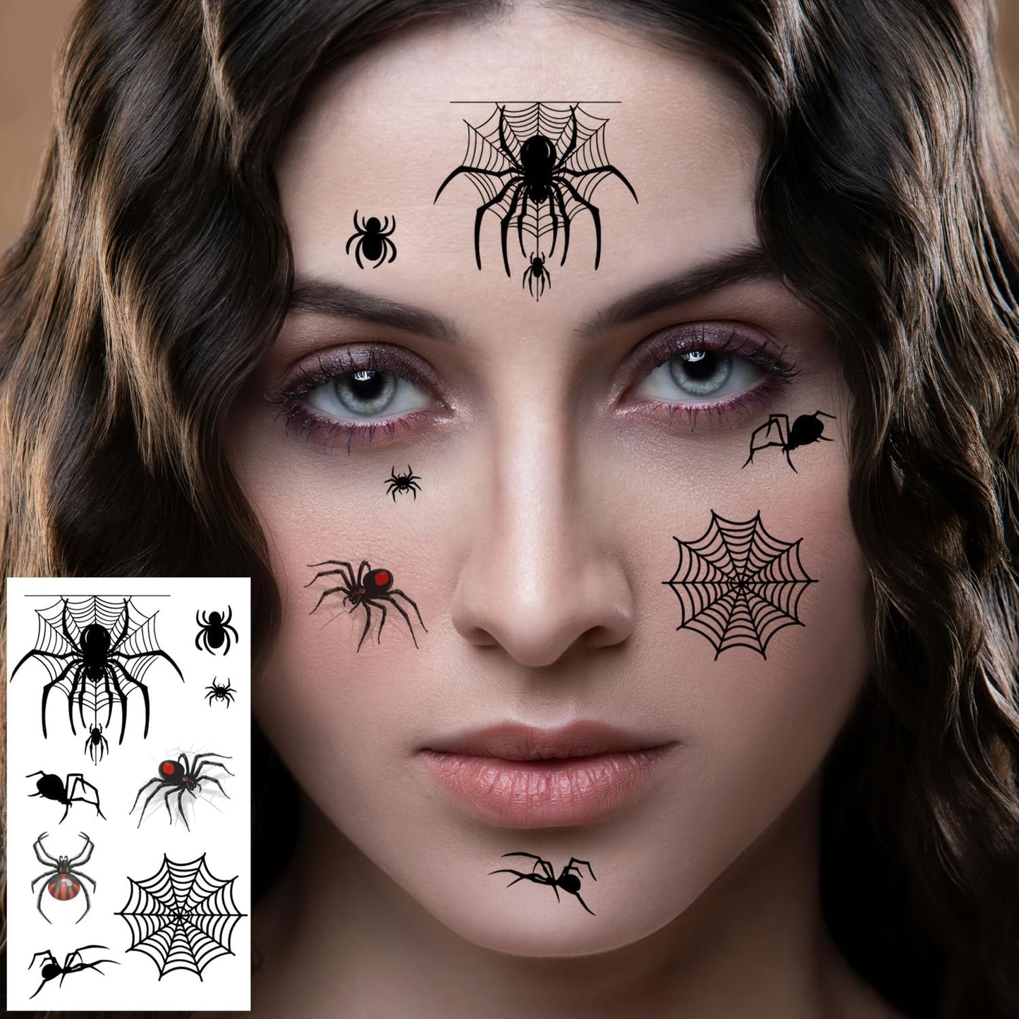 S.A.V.I 30 Pcs Spider Web Temporary Tattoos for Kids & Adults – Safe Non-Toxic Black & Red Halloween Designs, Waterproof Body Art Stickers – 9.7x5.7 cm Sheets, Long Lasting for Face, Arms, Hands (15)